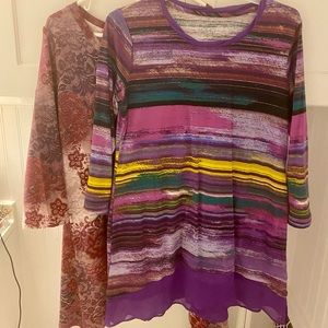 SOLD Lot of 2 LOGO Tunic Tops
